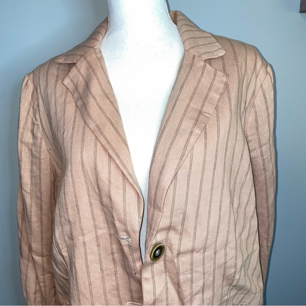 NWOT Free People We the Free Linen Blazer - Picture 3 of 9